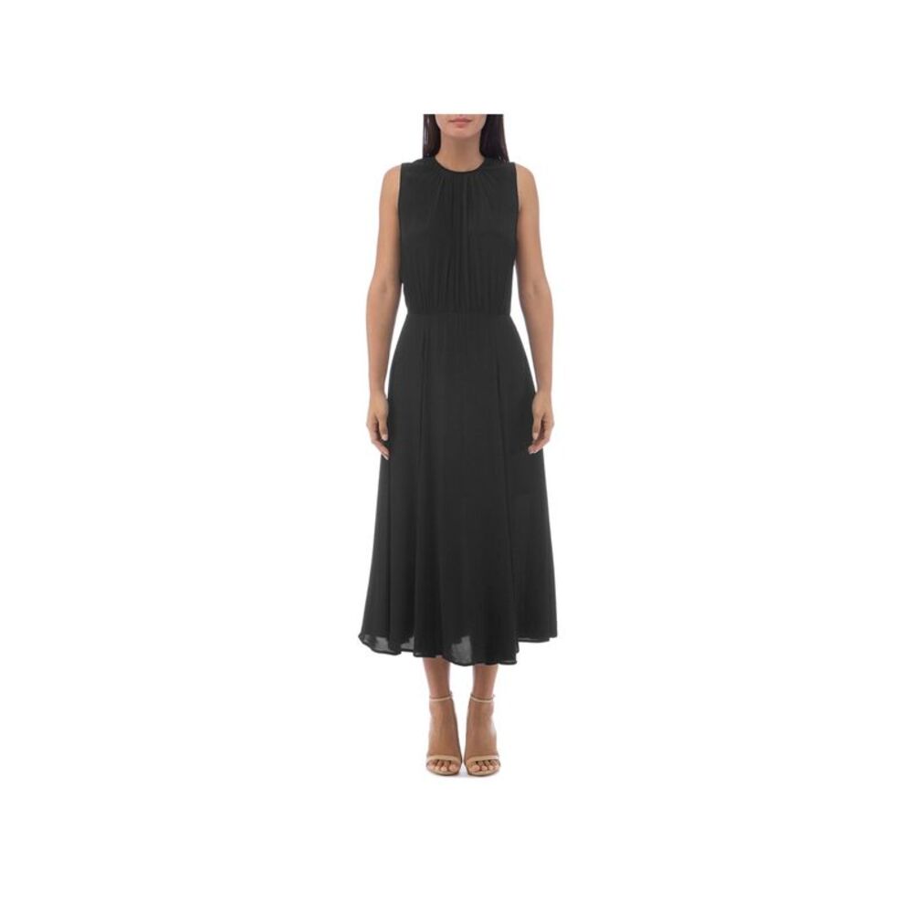 COLLECTION BY BOBEAU Womens Black Tie Sleeveless Tea-Length A-Line Dress XS